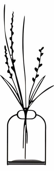 Accesoriu decorativ FLOWERPOT-3, negru, metal, 19x44 cm