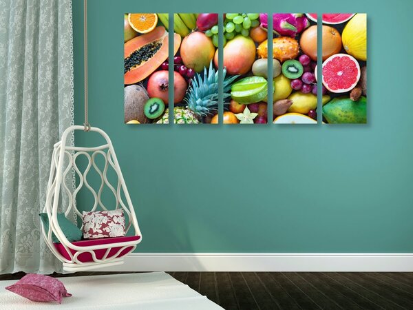 Tablou 5-piese fructe tropicale