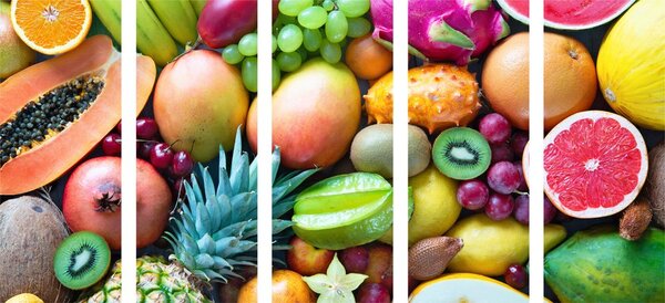 Tablou 5-piese fructe tropicale