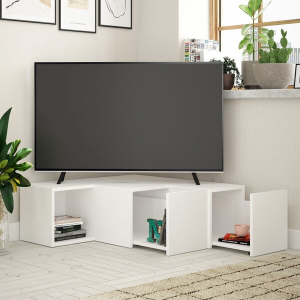 Comoda TV COMPACT, alb, PAL melaminat, 90x30/90x32 cm