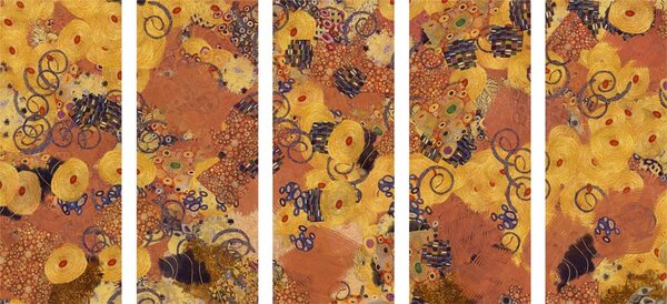 Tablou 5-piese abstract inspirat de G. Klimt