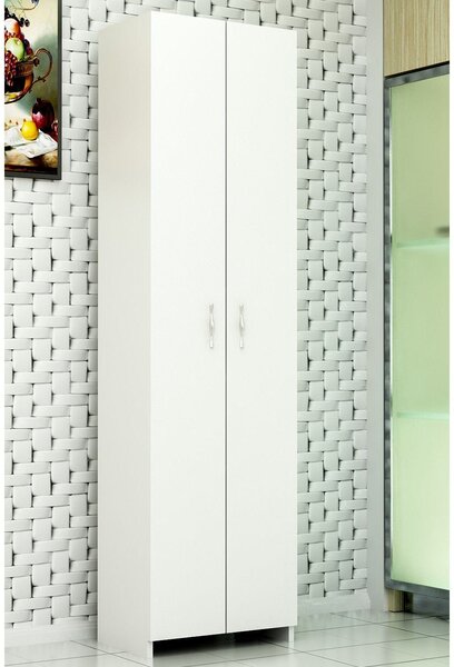 Dulap ATLANTIS, alb, PAL melaminat, cu 2 usi, 49x30x182 cm