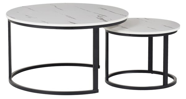 Set Masuta de cafea 2 buc Solme I Alb 80x80x45 cm