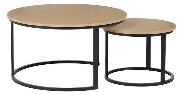 Set Masuta de cafea 2 buc Solme I Natural 80x80x45 cm