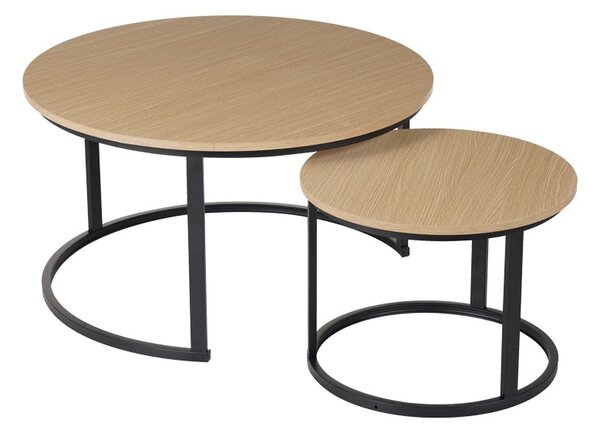 Set Masuta de cafea 2 buc Solme I Natural 80x80x45 cm