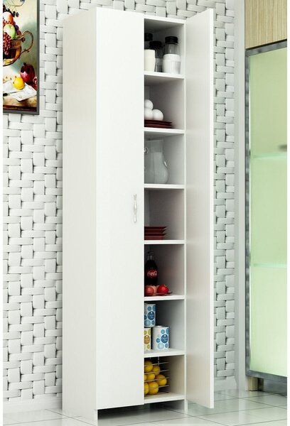 Dulap ATLANTIS, alb, PAL melaminat, cu 2 usi, 49x30x182 cm