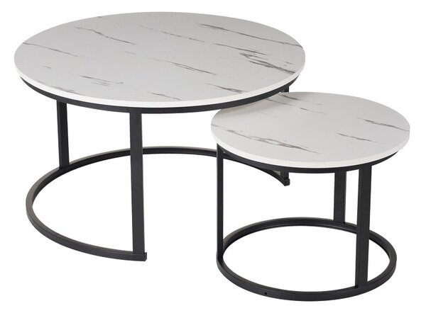 Set Masuta de cafea 2 buc Solme I Alb 80x80x45 cm