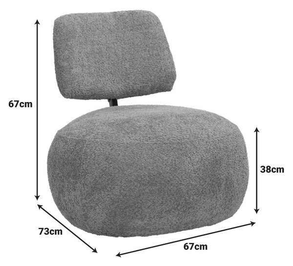Fotoliu, Stonie, Antracit, 73x67x67 cm