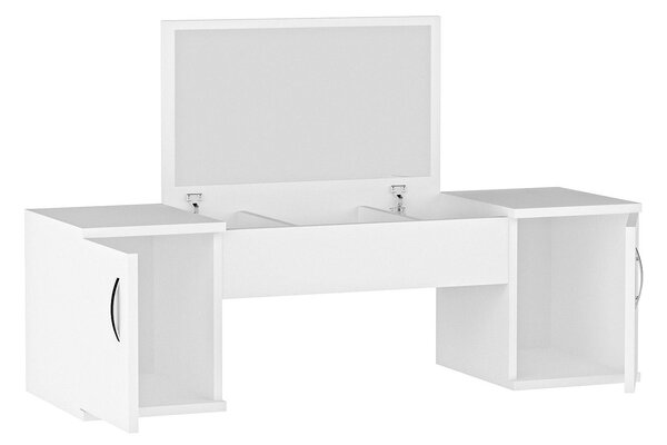 Masuta de toaleta MERCAN, alb, PAL melaminat, cu oglinda, 100x38x72 cm