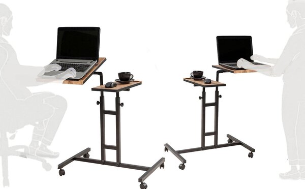 Birou pentru laptop GLEN 732, nuc/negru, PAL melaminat/metal, 67x46x87