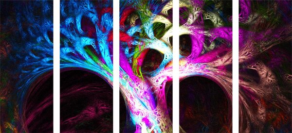 Tablou 5-piese copac abstract misterios