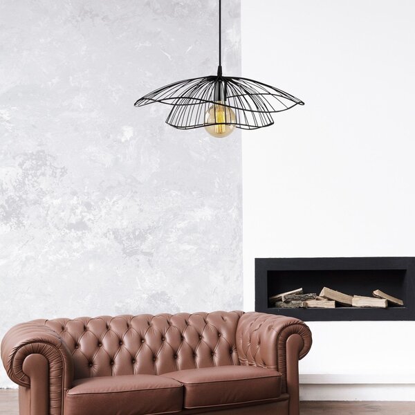 Lustra TEL 6500, negru, metal, 50x111 cm