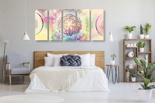 Tablou 5-piese Mandala în design interesant