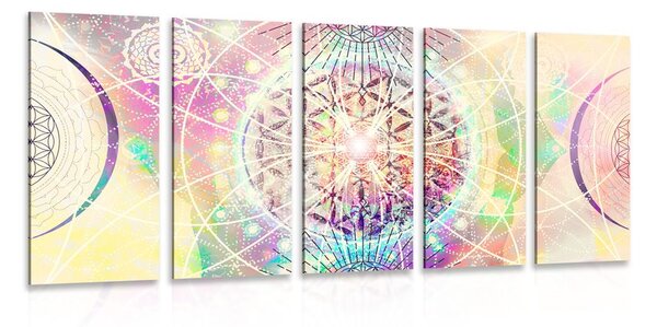 Tablou 5-piese Mandala în design interesant