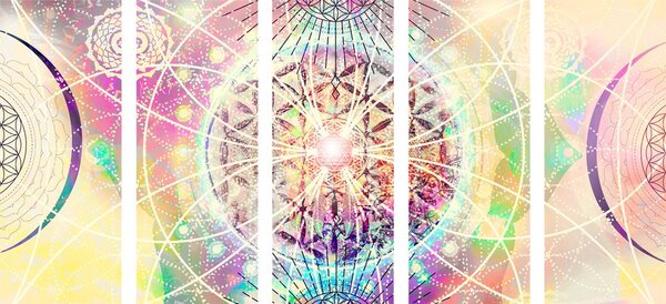Tablou 5-piese Mandala în design interesant