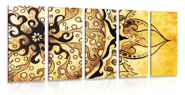 Tablou 5-piese Mandala cu atingere vintage