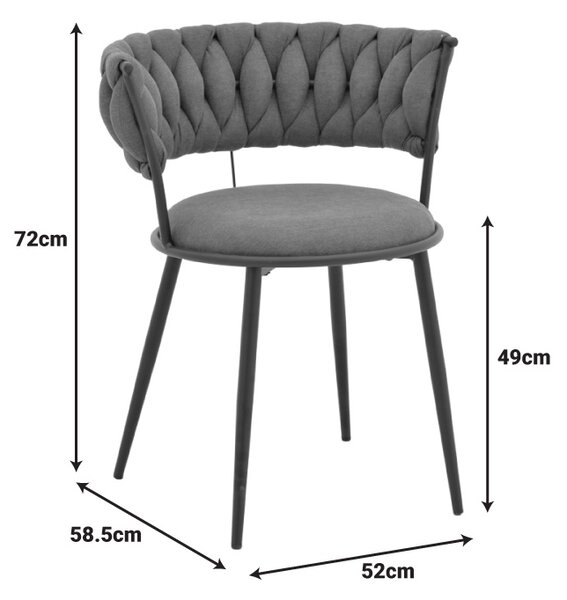 Scaun cu brate Alkia I Galben 57x58.5x72 cm
