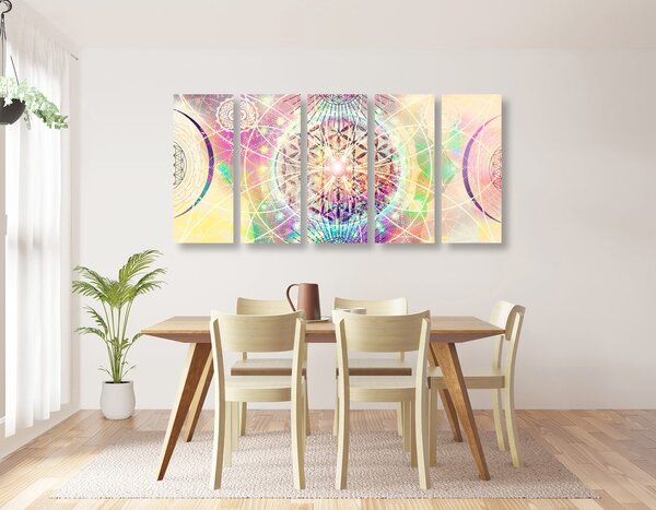 Tablou 5-piese Mandala în design interesant