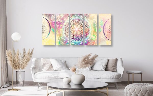 Tablou 5-piese Mandala în design interesant