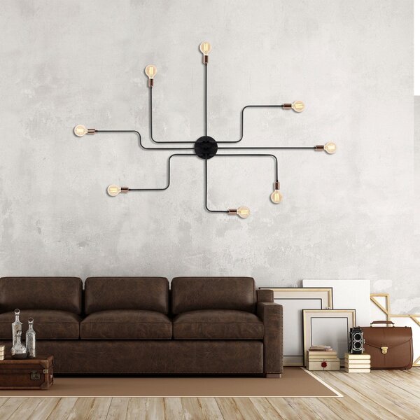 Aplica TRUVA N-701, negru, metal, 140x15x95 cm