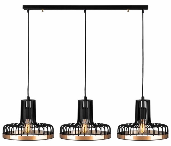 Lustra Fellini, MR - 774, cadru metalic, negru, 100x20x112 cm