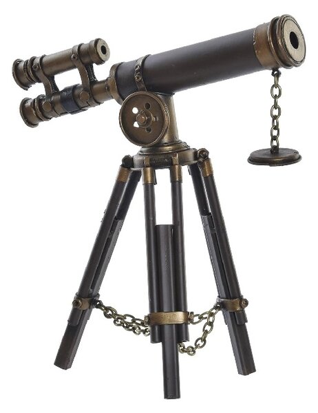 Decoratiune in forma de telescop din metal 23 cm