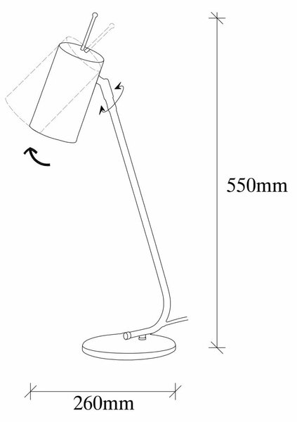 Veioza SILVANI MR-611, negru, metal, 26x8x55 cm