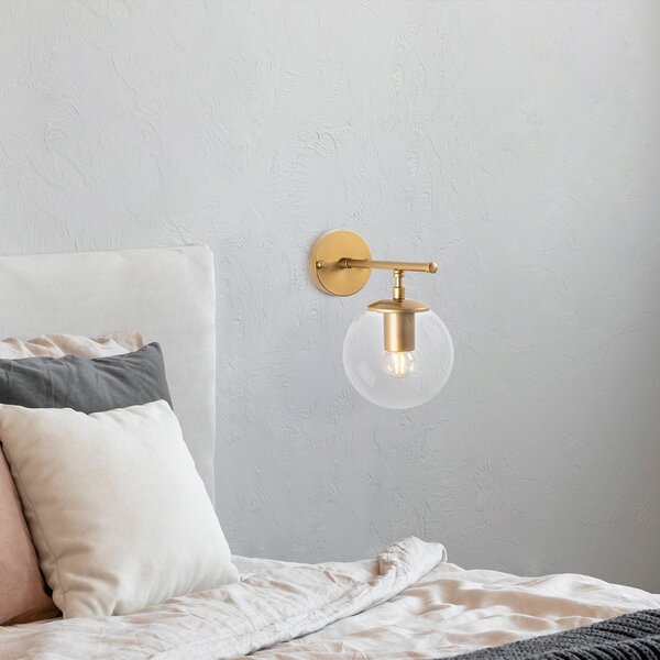 Lampa perete ROE 10720, auriu, metal/sticla, 15x24x24 cm