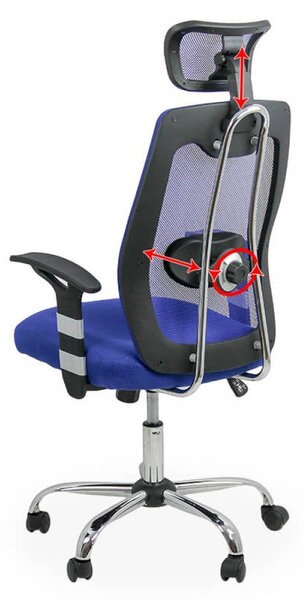 Scaun ergonomic de birou OFF 988 albastru