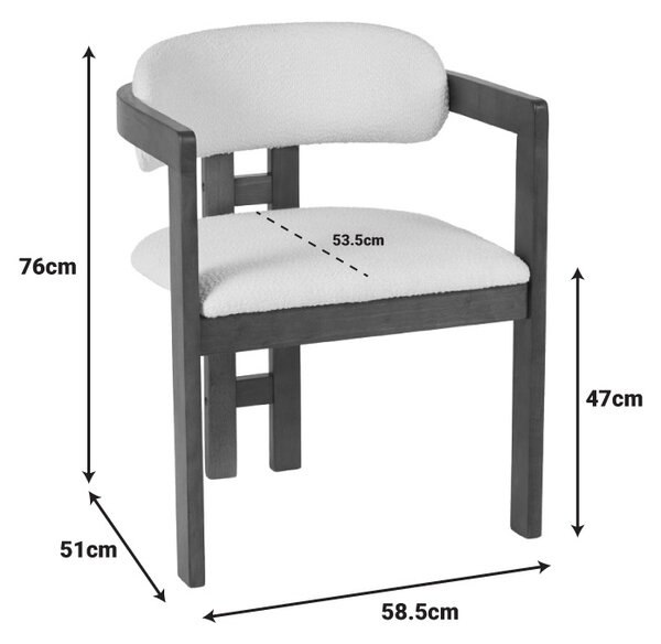 Scaun cu brate Winsor Nuc 58.5x51x76 cm