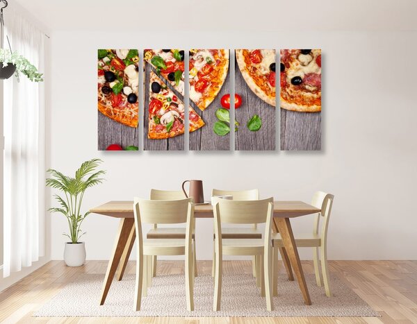 Tablou 5-piese pizza