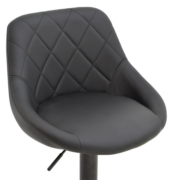 Scaun de bar ajustabil Boronez Negru 47x49x112 cm