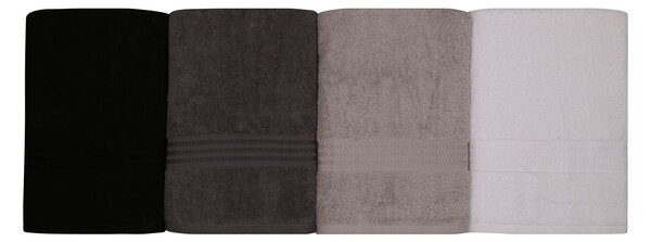 Set 4 prosoape baie RAINBOW, bumbac, 70x140 cm