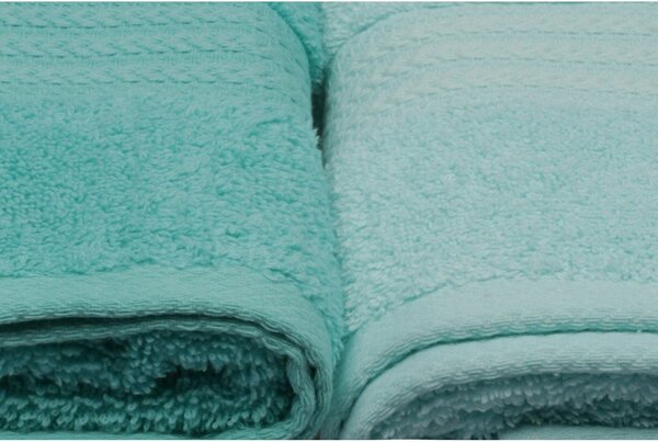 Set 4 prosoape baie RAINBOW, turcoaz, bumbac, 50x90 cm