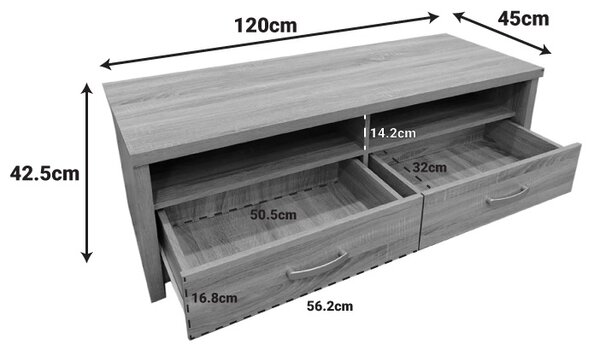 Consola TV Podizor Sonoma 120x45x42.5 cm