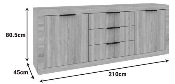 Comoda Doha Alb 210x45x80.5 cm