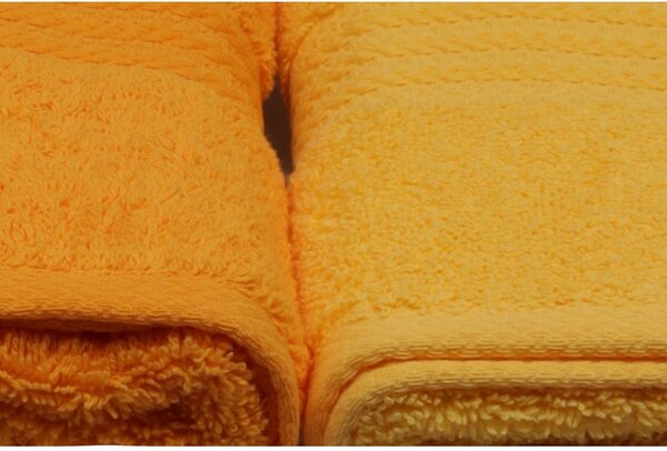 Set 4 prosoape baie RAINBOW, portocaliu/galben, bumbac, 50x90 cm