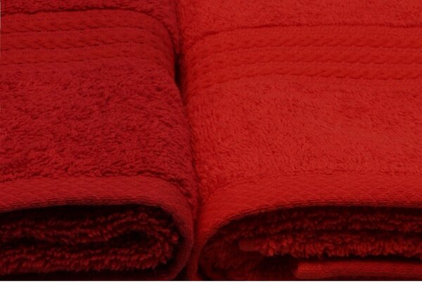 Set 4 prosoape baie RAINBOW, rosu, bumbac, 50x90 cm