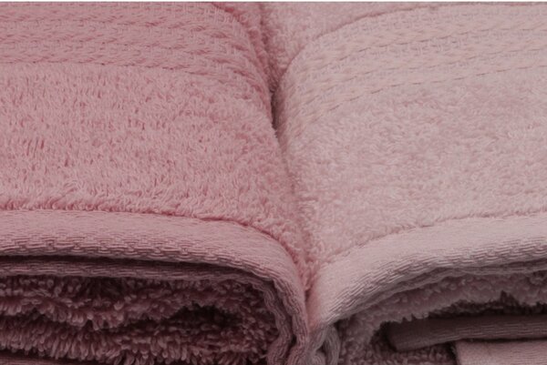 Set 4 prosoape baie RAINBOW, roz, bumbac, 50x90 cm