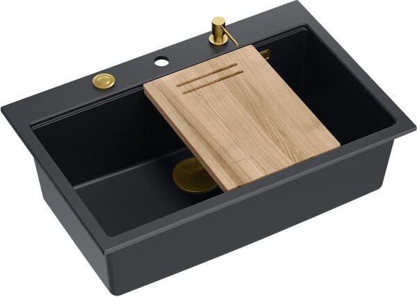 Quadron Marc chiuveta graniteq 76x50 cm negru HQM7650U7_PVDG1