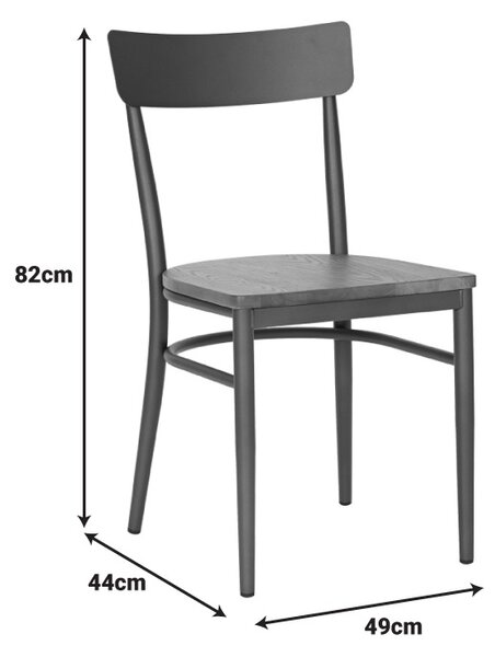 Scaun Zerca Gri inchis 49x44x82 cm