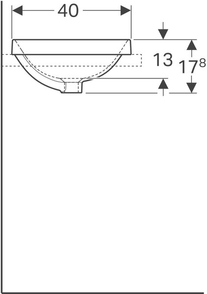 Geberit Variform lavoar 55x40 cm dreptunghiular încastrat alb luciu 500.738.00.2