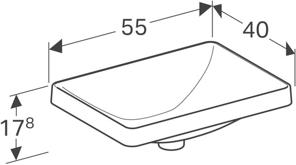 Geberit Variform lavoar 55x40 cm dreptunghiular încastrat alb luciu 500.738.00.2