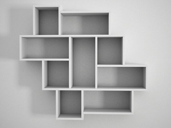 Raft PAROLA, alb, PAL melaminat, 116x15x104 cm