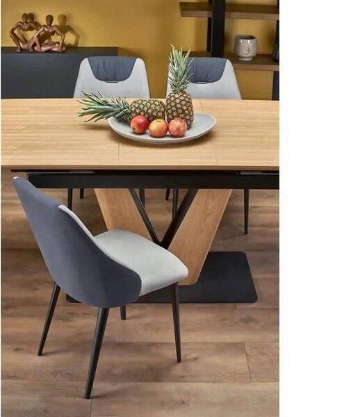 Masa extensibila UMBERTO, stejar/negru, 160/200x90x77 cm