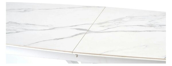 Masa living extensibila alba VIVALDI, ceramica/metal, 160/200x90x78 cm