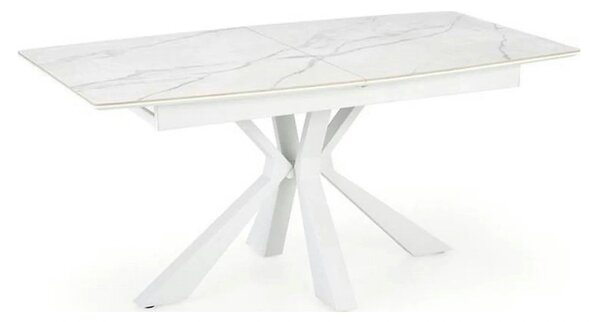 Masa living extensibila alba VIVALDI, ceramica/metal, 160/200x90x78 cm