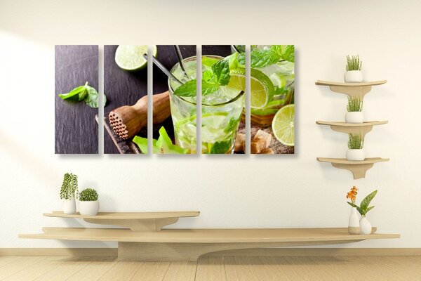 Tablou 5-piese Mojito delicios