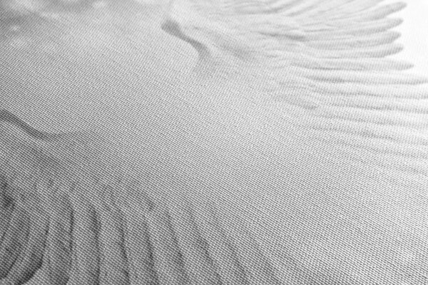 Tablou alb-negru aripi cu elemente abstracte