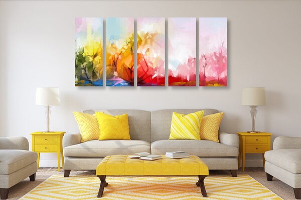 Tablou 5-piese natura abstractă